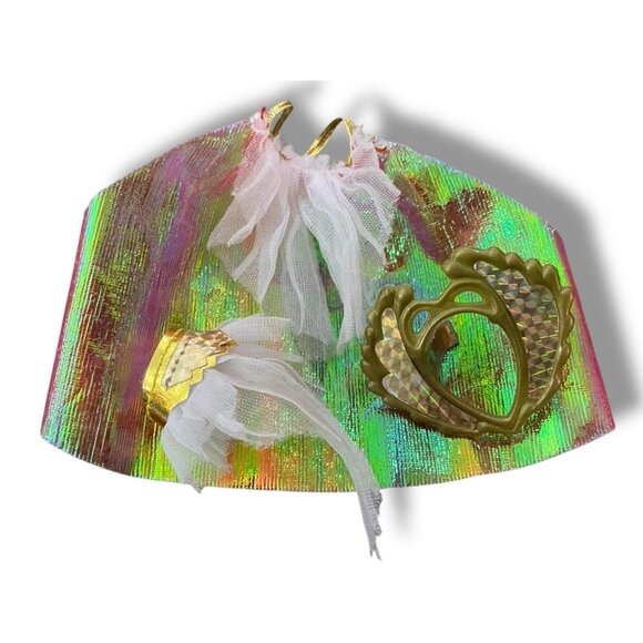 She-Ra 1984 Original Adora Golden Helmet, Skirt & Red Cape  Accessory Mask Set - Picture 1 of 3